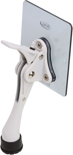 리빙이프 무타공 접착 페달식 원터치 말굽 도어스토퍼 백색, 1개