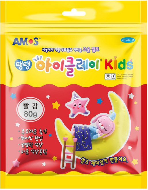 아모스 탱탱 아이클레이 KIDS, 빨강, 80g, 1개