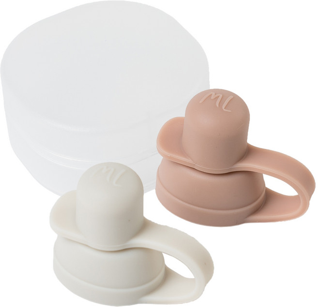 맘앤리틀 이유식 파우치 토퍼 2종, 1세트, 웜그레이 + 더스티로즈