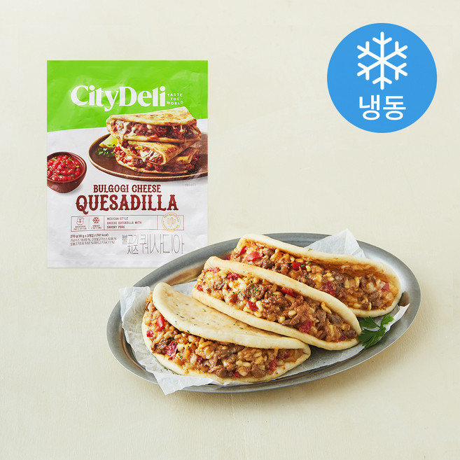 시티델리 불고기 치즈 퀘사디아 (냉동), 90g, 1개, 3개입