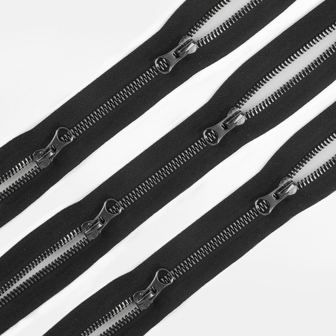 JSTrading 투웨이 점퍼 지퍼 5호 75cm, 흑니켈, 3개