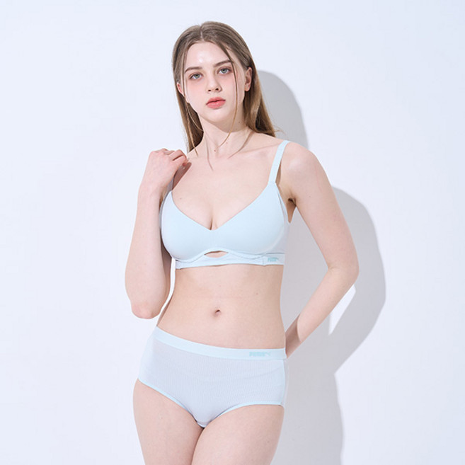 푸마바디웨어 여성용 윈디홀 올메쉬 브라 + 팬티 세트