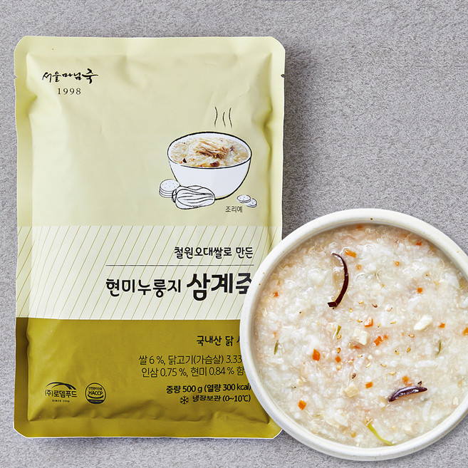 서울마님죽 현미누룽지삼계죽 (냉장), 500g, 1개