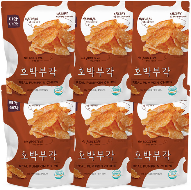 티각태각 호박부각, 60g, 6개
