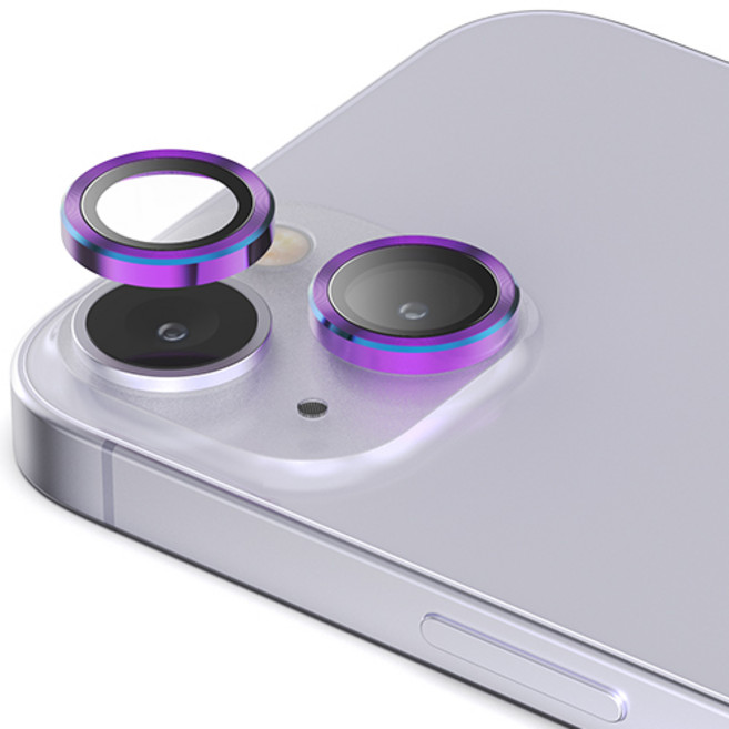 신지모루 AR 빛번짐방지 메탈 프레임 링 휴대폰 카메라 렌즈 강화유리 액정보호필름 오로라, 1개