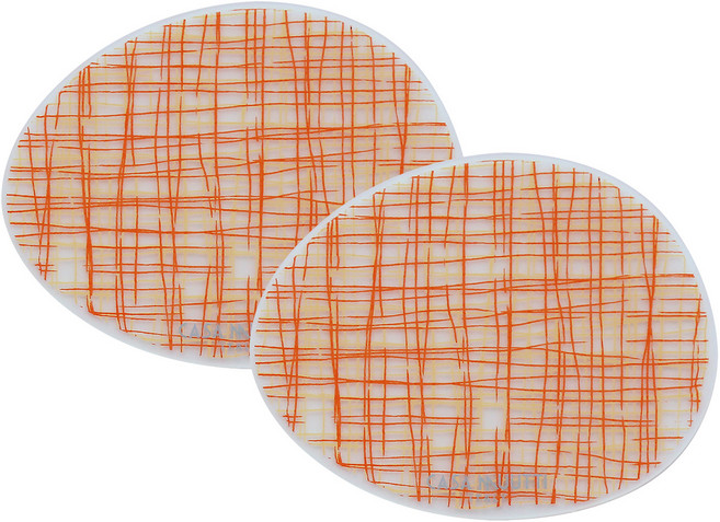 까사무띠 따볼라 실리콘 린넨 티 코스터 2p, 오렌지