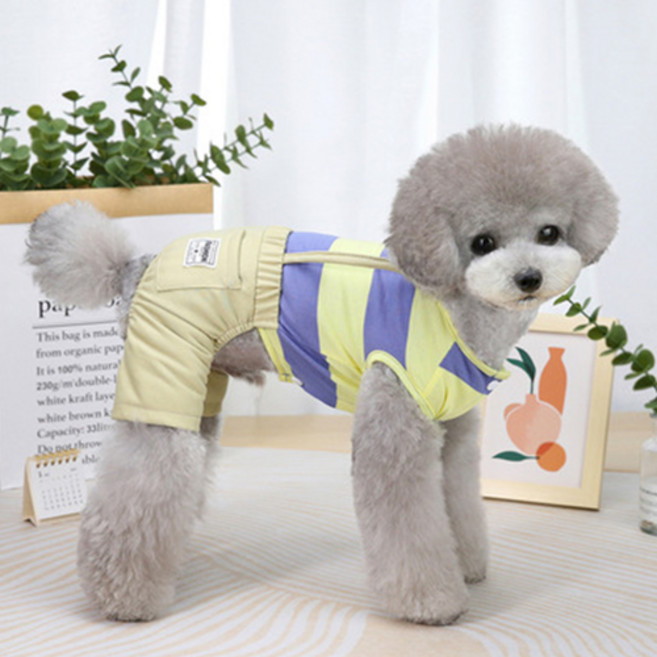 강아지 멜빵 바지 올인원, 옐로우, 1개