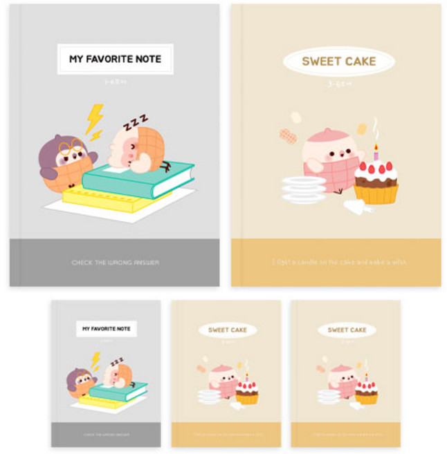 다다 소소펀 초등 3-6 무제 노트, 랜덤발송, 5개