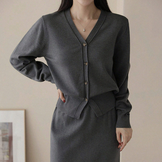 앤드스타일 여성용 비소프트 데일리 소프트핏 비스코스 브이넥 가디건 264977