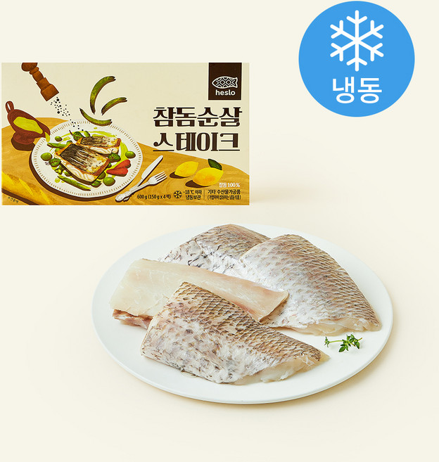 해슬로 참돔 순살 스테이크 4개입 (냉동), 600g, 1개