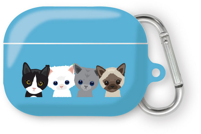 프루그나 디자인 8 에어팟 3세대 케이스 + 카라비너, 포캣츠 블루, 1개