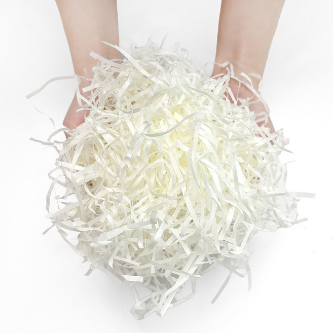 리드홈 안전한 선물 포장용 파쇄 완충재 종이 스타핑 300g, 크림, 1개