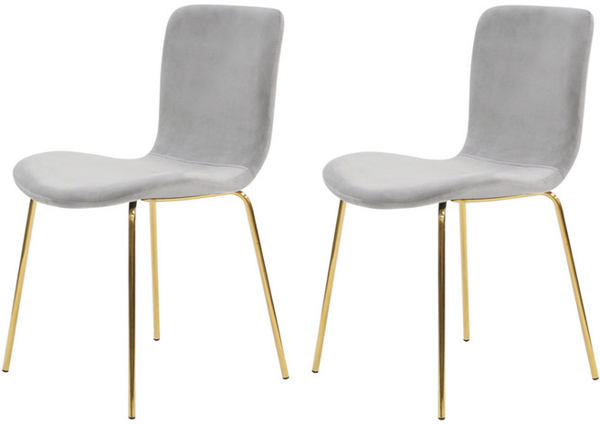 쇼콜라 인테리어 골드 벨벳 식탁 의자 2p, 그레이, 2개