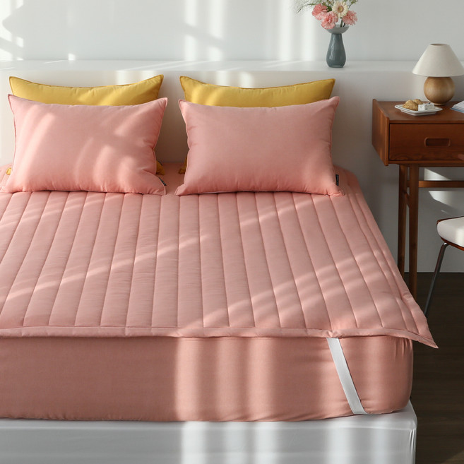 헬로우슬립 코코무드 고정 밴딩 침대패드, 살몬핑크