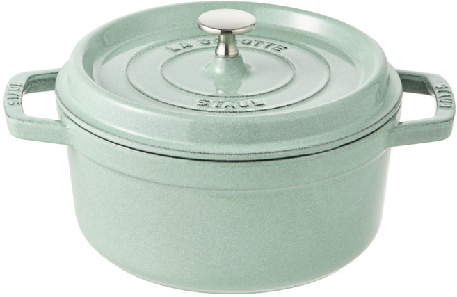 Staub 圓形琺瑯鑄鐵鍋 22cm 鼠尾草綠, 1個