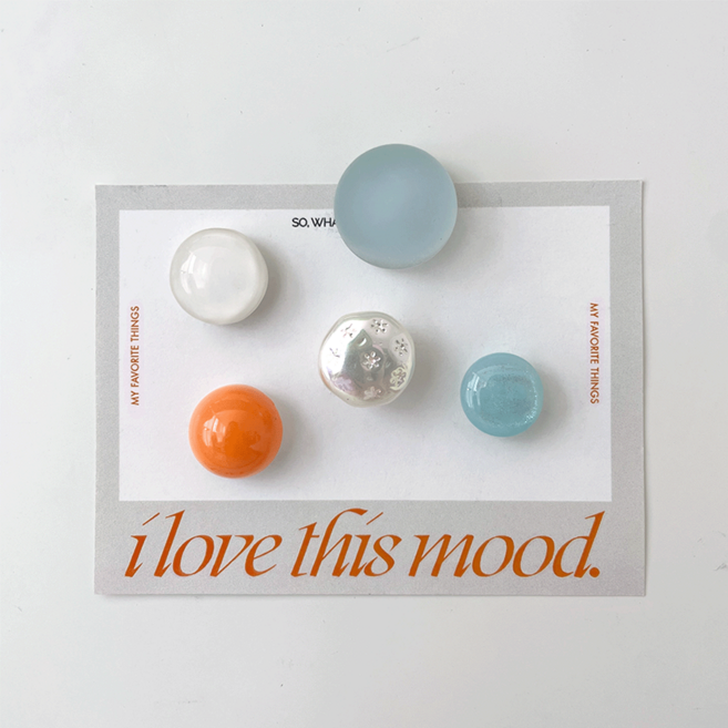 데미무드 엘르버튼 냉장고 자석 5종 세트, 혼합색상