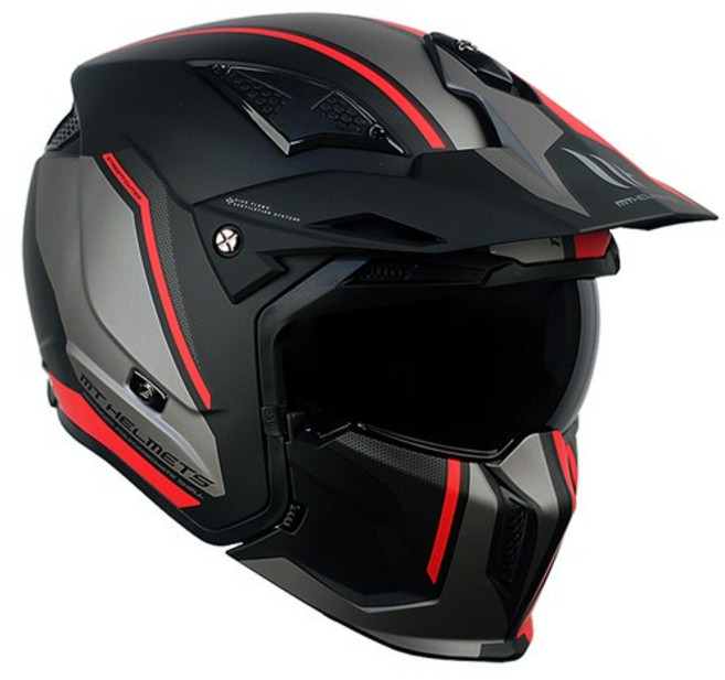 엠티헬멧 STREETFIGHTER SV, 트윈 무광 블랙 레드