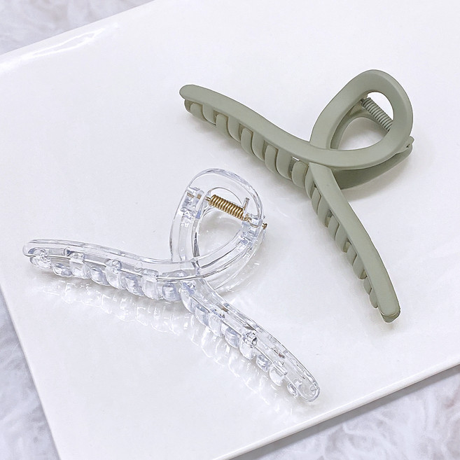 젤루나 빅사이즈 파스텔 꼬임 올림머리 헤어 집게핀 13cm LH-34 2종 세트