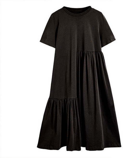 쉐어몰 비대칭 셔링 임산부 루즈핏 원피스