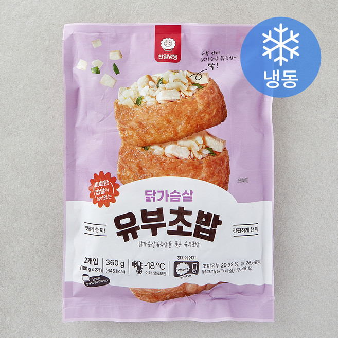 천일냉동 닭가슴살 유부초밥 (냉동), 360g, 1개