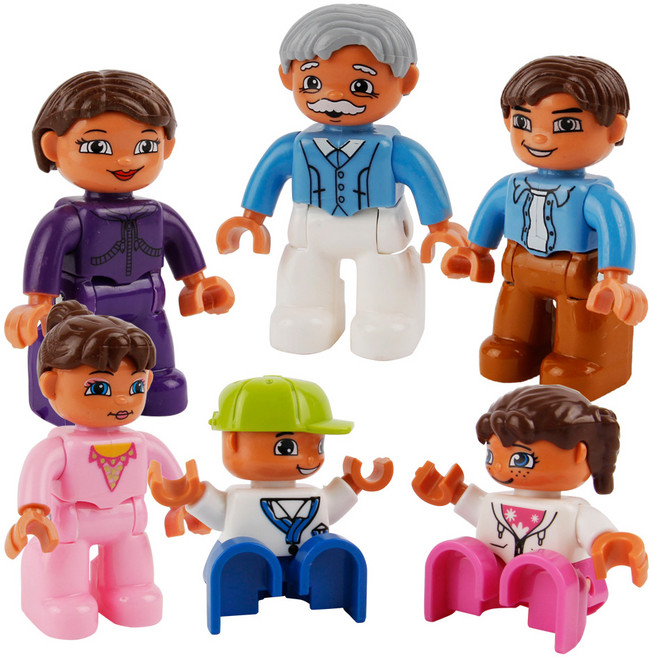 패밀리 피규어 리필 블럭 6종 세트, 혼합색상, 1개