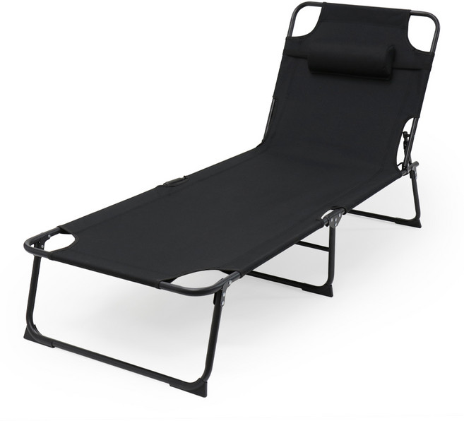 팬물산 휴대용 캠핑 3단 접이식 야전침대, 블랙