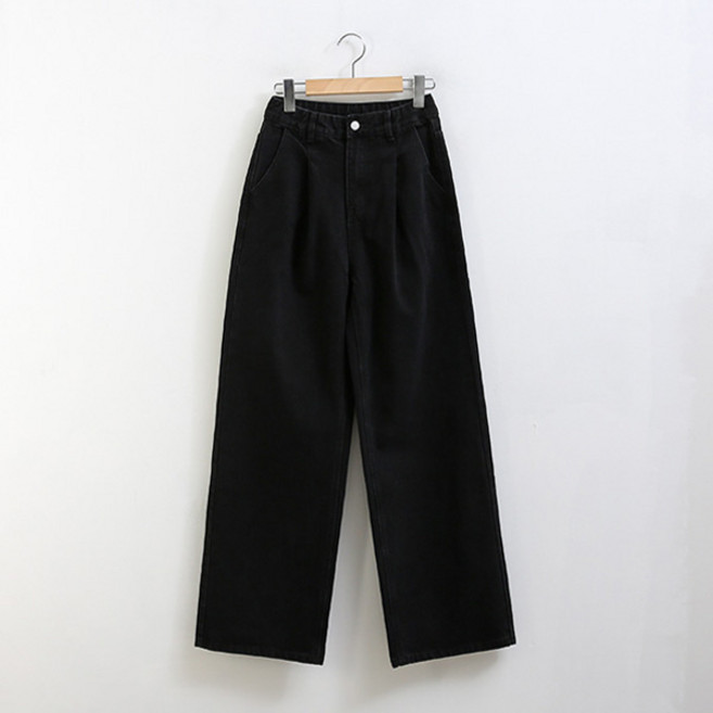 피핀 여성용 숏/중/롱 어텀 핀턱 와이드 데님 팬츠 롱 710113