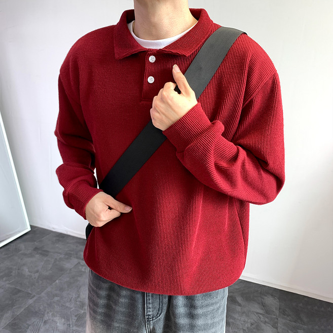 콘피아르 투버튼 카라 니트 맨투맨 TC9008