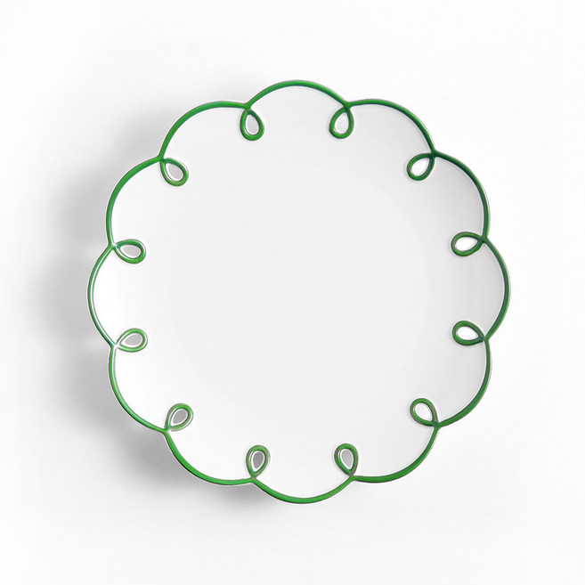 메이 플라워 디저트 플레이트, 그린, 1개