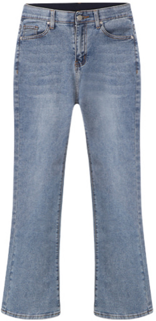 레몬소울 여성용 고블 밴딩 스판 부츠컷 롱 데님팬츠