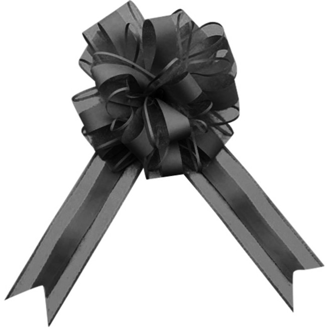 블럭마트 웨딩 자동차 핸들 장식 파티소품 수국 리본 매듭 10p, 블랙, 1세트