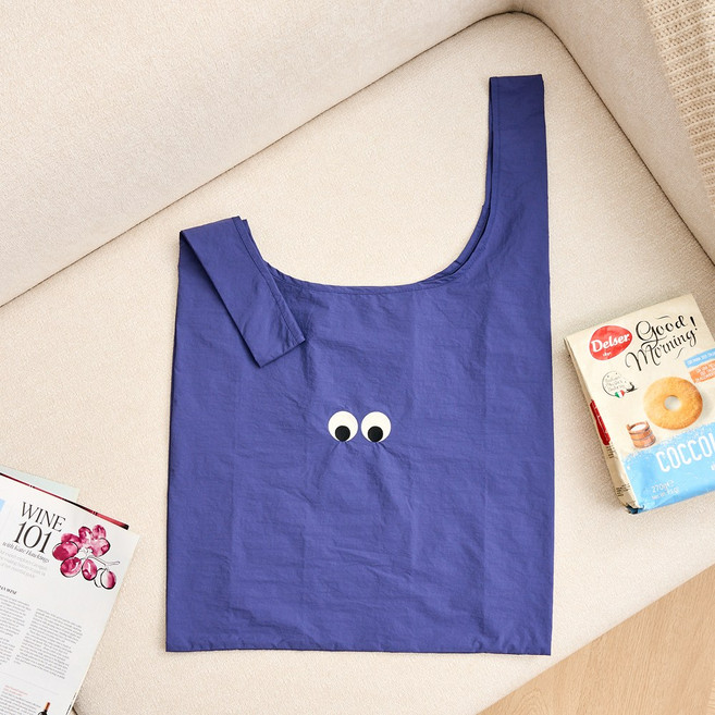 모던하우스 스탠다드 소프트워싱 콩알이 마켓토트, 퍼플네이비, 1개