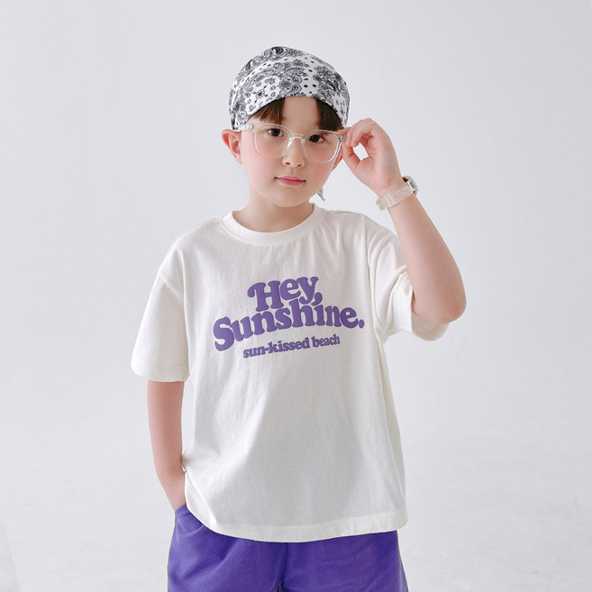 베리클로젯 남아용 미네랄 워터 레터링 키즈 여름 상의 반팔 티셔츠