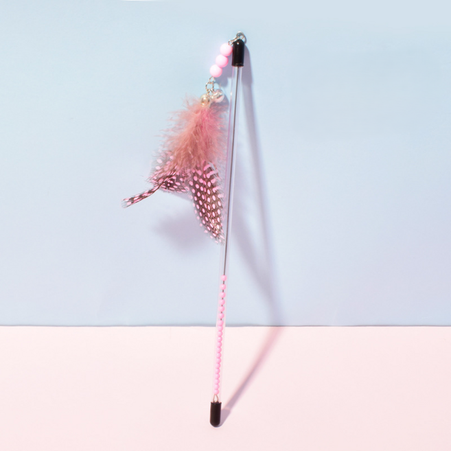 씨엠원 재미있는 고양이 용품 장난감 낚싯대 40cm, 핑크, 2개