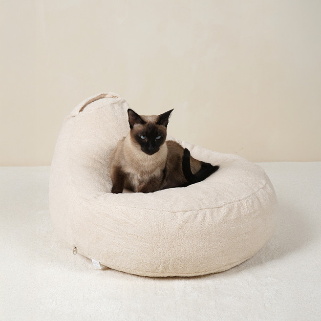 개과천선 강아지 윈터 빈백 방석, 아이보리, 1개