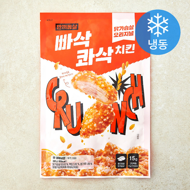 한끼통살 빠삭콰삭치킨 닭가슴살 오리지널 (냉동), 380g, 1개