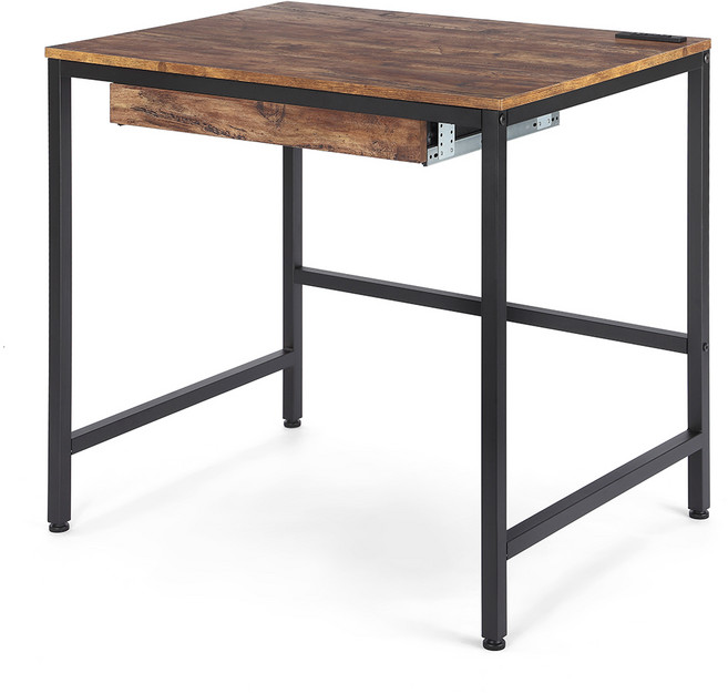 HOME MAX 復古木紋工作桌 TKY-003BRD-80, 棕色