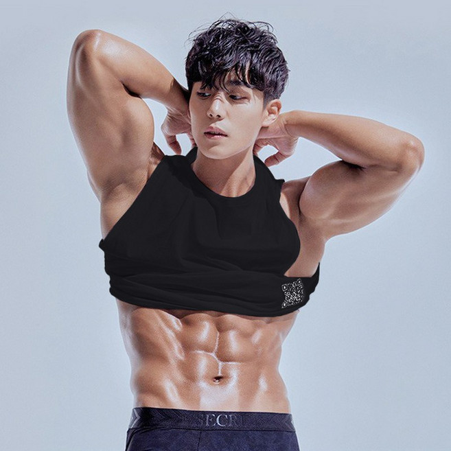 TRY 男性透氣肌肉健身房棉質背心