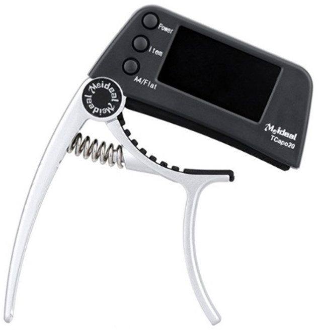 와이든컴퍼니 2 in 1 기타 조율 카포 튜너 실버, 1개