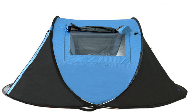 피티즘 캠핑 원터치 텐트 245 x 150 x 105 cm, 블루, 3~4인용