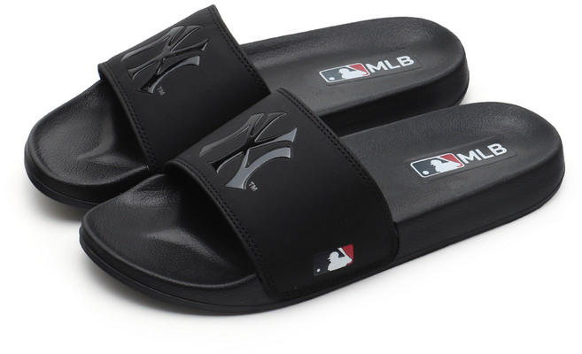 MLB 美國職業棒球大聯盟 紐約洋基拖鞋 ABK, 全黑, 250mm
