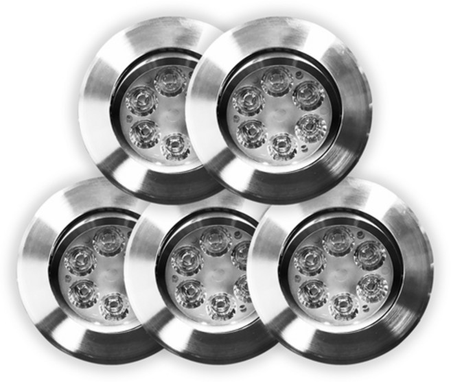 LED 일체형 MR 7.62cm 다운라이트 매입등 5W, 크롬 + 주광색, 5개