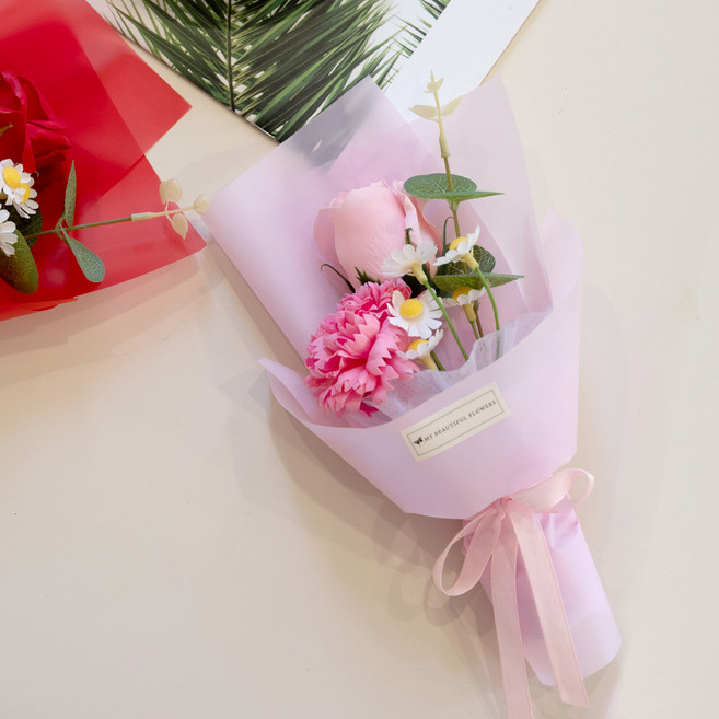 조아트 비누꽃 어버이날 카네이션 땡큐 베리 꽃다발, 핑크, 1개