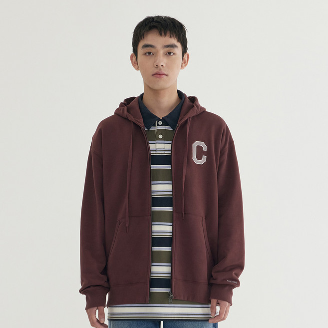 커버낫 남녀공용 C 로고 면 후드집업