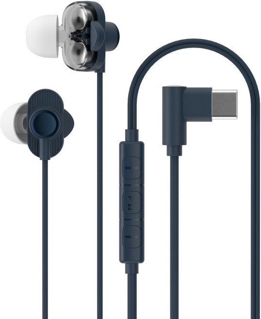 PANTONE C타입 커널형 듀얼 드라이버 3버튼 컨트롤러 컴퓨터 노트북 갤럭시 아이폰 호환 유선 이어폰 10mm, 미드나잇 블루, PATC-04