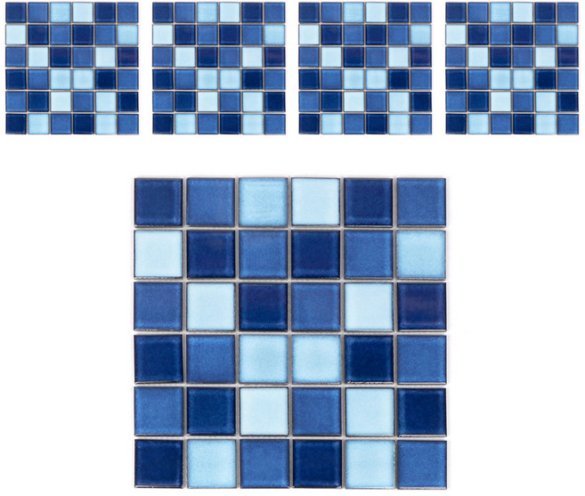 모네스페스 자기질 모자이크타일 48mm, 오션블루 유광, 5개