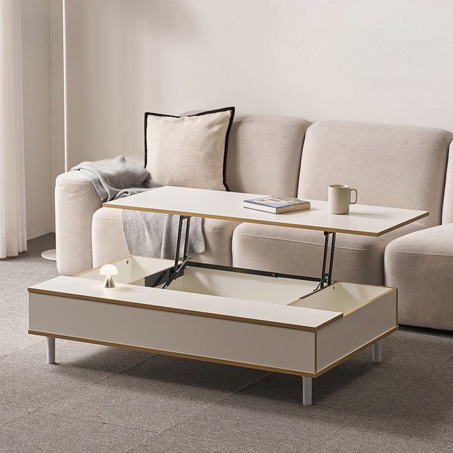 웰퍼니쳐 업네스 광폭 리프트업 테이블 1200 방문설치, 화이트 리프