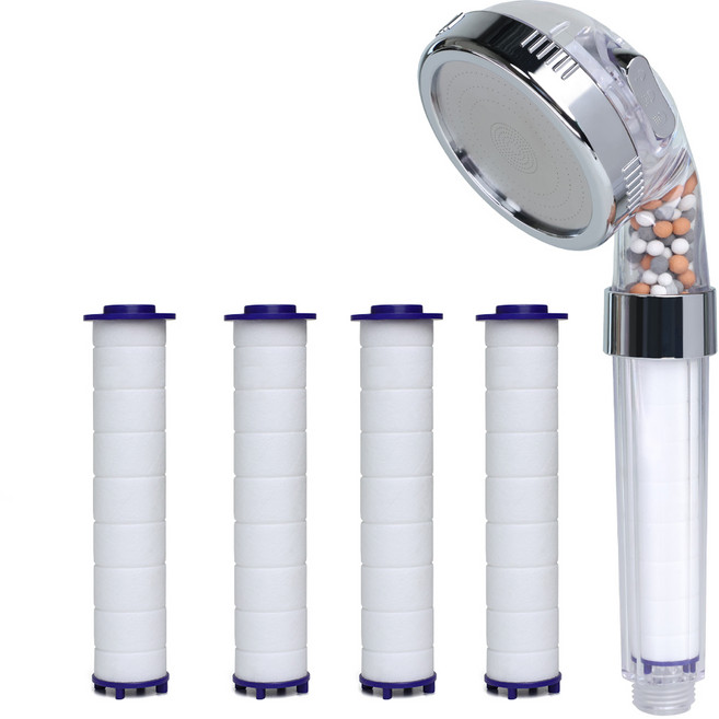 JOJOGO 澡爽 三倍增壓過濾蓮蓬頭, 透明色, 1套