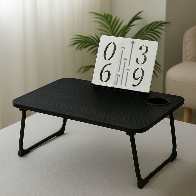 가구느낌 접이식 독서대 테이블, 블랙블랙