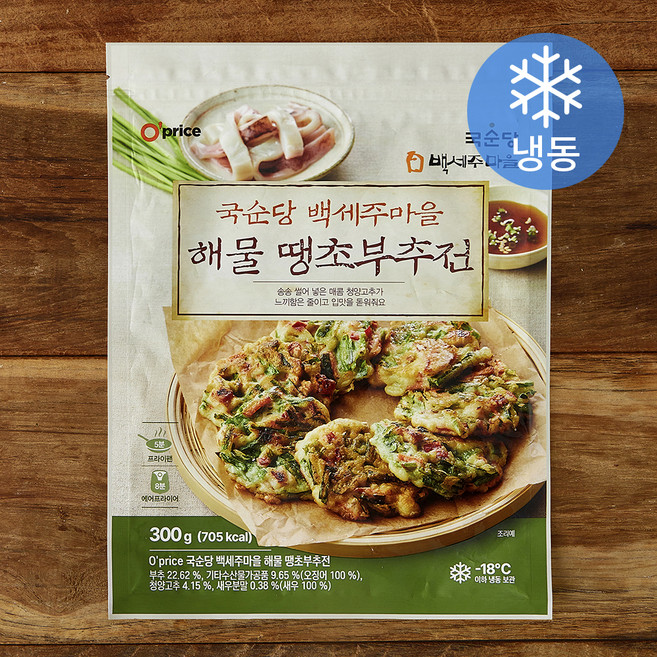 오프라이스 국순당 백세주마을 해물 땡초부추전 (냉동), 300g, 1개